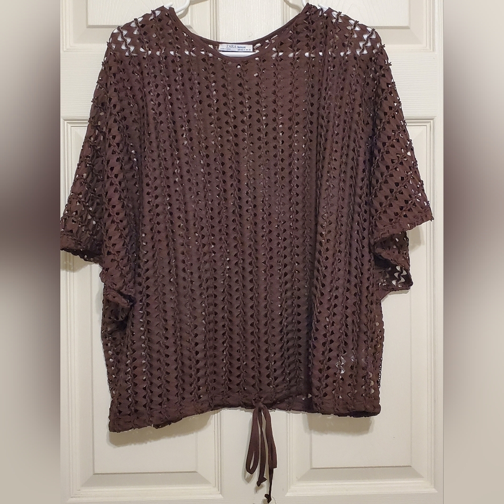 Zara Brown Batwing Coverup. Size M